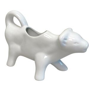 The Cellar Whiteware By Macy’s Ceramic White Cow Novelty Creamer Decor‎